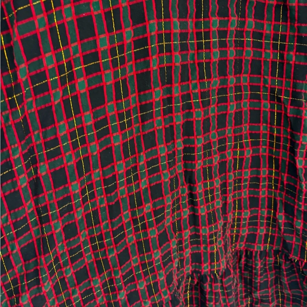 Loft Long Sleeve Holiday Plaid Shirt Dress
